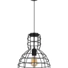 Belis Schwarze Hängelampe Drahtschirm Metall Ø30 cm E27 Loft< Hängelampen|Bürolampen