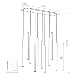 Designerlampen|Moderne Lampen*Nowodvorski Schwarze Hängelampe 10-flmg Wohnzimmer Lampe CULT