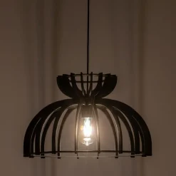 Hängelampen|Bürolampen*Nowodvorski Schwarze Hängelampe Holz Metall Ø 48 cm E27 verstellbar