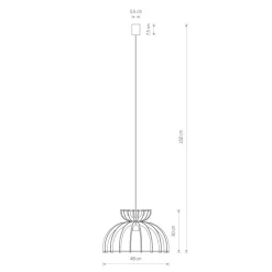 Hängelampen|Bürolampen*Nowodvorski Schwarze Hängelampe Holz Metall Ø 48 cm E27 verstellbar