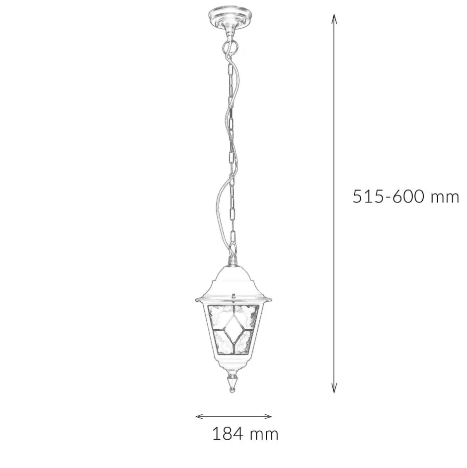 Elstead Schwarze Hängelampe IP43 Rustikal Kirchenglas< Metall Lampen|Rustikale Lampen