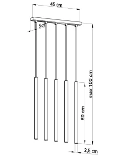 Sollux Schwarze Hängelampe Metall 3-flammig G9 PETERA Esstisch< Hängelampen|Esszimmer Lampen