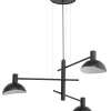 Moderne Lampen|Designerlampen*Sigma Schwarze Hängelampe Metall Innen Weiß 3-flammig Modern