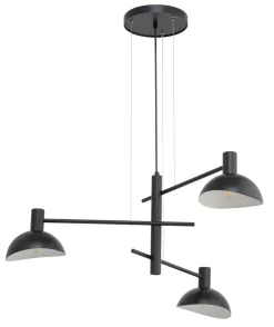 Moderne Lampen|Designerlampen*Sigma Schwarze Hängelampe Metall Innen Weiß 3-flammig Modern