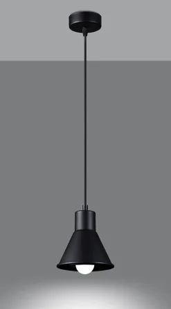 Hängelampen|Wohnzimmerlampen*Sollux Schwarze Hängelampe Metall Ø 14 cm Retro E27