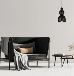 Belis Schwarze Hängelampe Metall Loft Design E27 B:17 cm rund< Hängelampen|Bürolampen