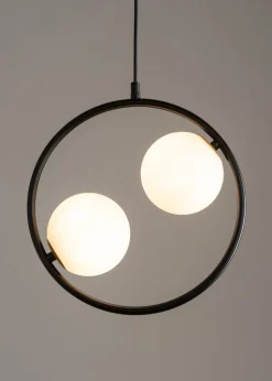 Sigma Schwarze Hängelampe Modern Glas Kugel Metall bis 0,9 cm< Kugellampen|Moderne Lampen