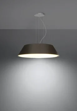 Hängelampen|Stofflampen*Sollux Schwarze Hängelampe Stoff Glas rund Ø 60 cm Modern 5x E27