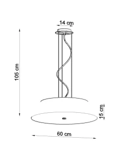 Hängelampen|Stofflampen*Sollux Schwarze Hängelampe Stoff Glas rund Ø 60 cm Modern 5x E27