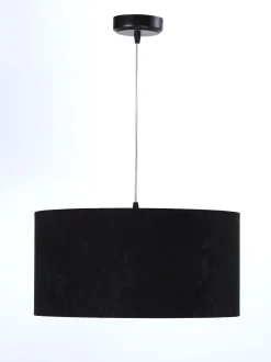 Hängelampen|Esszimmer Lampen*BPS Koncept Schwarze Hängelampe Stoff rund Retro Esstisch