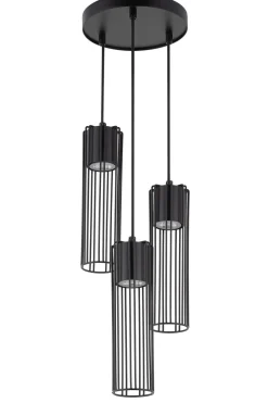 Moderne Lampen|Wohnzimmerlampen*Sigma Schwarze Hängelampe Zylinder Metall Ø20 cm GU10 Modern
