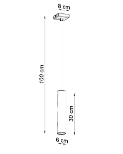 Sollux Schwarze Hängeleuchte Metall GU10 Ø 6 cm höhenverstellbar< Wohnzimmerlampen|Moderne Lampen