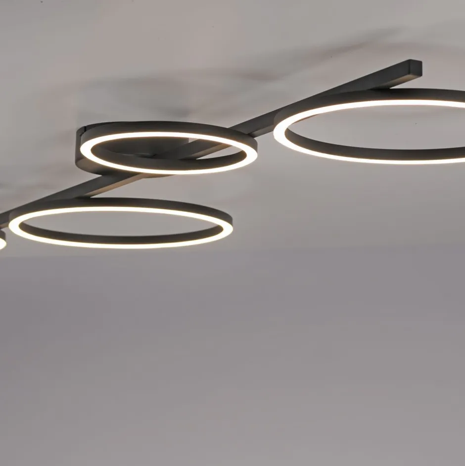 Deckenleuchten|Flurlampen*Just Light Schwarze LED Deckenlampe Metall 120 cm länglich 4850 lm