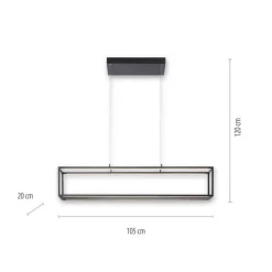 Paul Neuhaus Schwarze LED Hängelampe dimmbar Touch 105 cm Memory< Hängelampen|Bürolampen