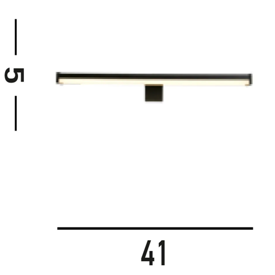 Searchlight Schwarze LED Spiegelleuchte Aluminium IP44 9 W 3000 K< Flurlampen|Metall Lampen