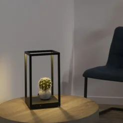 Wohnzimmerlampen|Schlafzimmer Lampen*Paul Neuhaus Schwarze LED Tischlampe dimmbar Touch 26 cm 4 W Memory