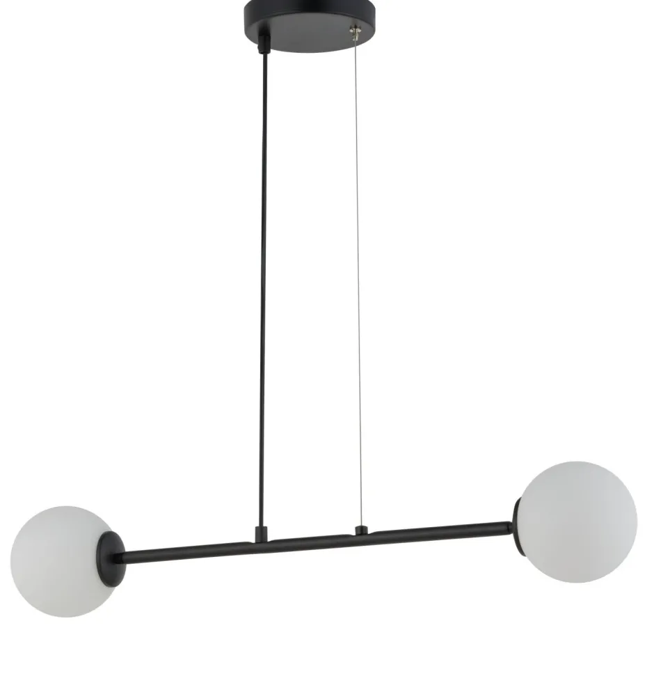 Kugellampen|Moderne Lampen*Sigma Schwarze Pendellampe Metall Glas Kugel Ø12 cm blendarm