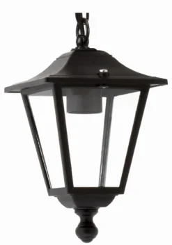 Außenleuchten Antik|Gartenlaternen*Lido Schwarze Pendelleuchte außen IP44 Rustikal E27