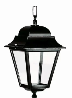 Rustikale Lampen|Hängeleuchten Außen*Lido Schwarze Pendelleuchte außen IP44 Rustikal E27 Aluminium