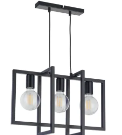 Sigma Schwarze Pendelleuchte 3-flammig Metall E27 Modern< Hängelampen|Moderne Lampen