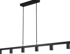 Wohnzimmerlampen|Esszimmer Lampen*Masterlight Schwarze Pendelleuchte Metall 6-flammig 160 cm