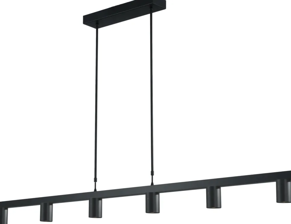 Wohnzimmerlampen|Esszimmer Lampen*Masterlight Schwarze Pendelleuchte Metall 6-flammig 160 cm