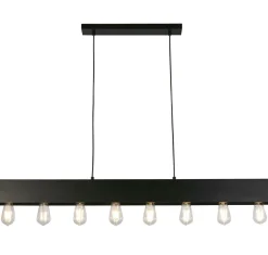 Wohnzimmerlampen|Esszimmer Lampen*Searchlight Schwarze Pendelleuchte Metall E27 8-flmg 80 cm lang