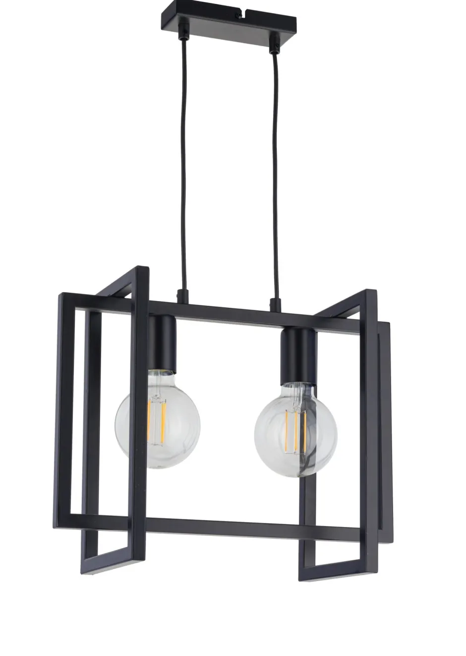 Moderne Lampen|Wohnzimmerlampen*Sigma Schwarze Pendelleuchte Metall L:41 cm E27 dekorativ