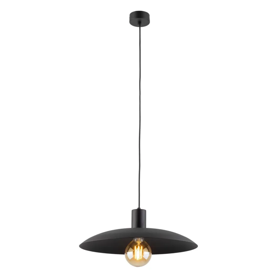 Hängelampen|Bürolampen*TK Lighting Schwarze Pendelleuchte Metall Ø41 cm rund E27 Loft