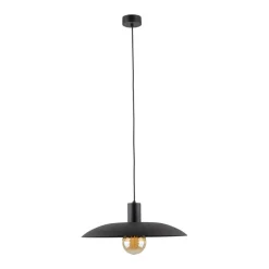 Hängelampen|Bürolampen*TK Lighting Schwarze Pendelleuchte Metall Ø41 cm rund E27 Loft
