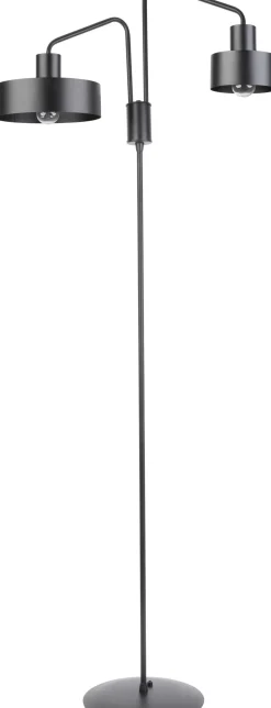 Stehlampen|Wohnzimmerlampen*Sigma Schwarze Stehlampe Metall groß 174 cm E27 Retro Design