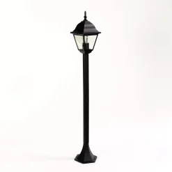 Rustikale Lampen|Wegeleuchten*Easylight Schwarze Stehleuchte Außen ROM H:105cm E27 Laterne