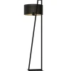 Stehlampen|Wohnzimmerlampen*Luminex Schwarze Stehleuchte Metall 150 cm niedrig E27 Modern