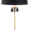 Tischlampen|Schlafzimmer Lampen*Jupiter Schwarze Tischlampe Metall 65cm hoch E27 Klassisch