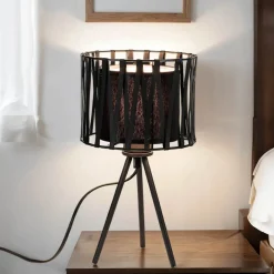 Easylight Schwarze Tischleuchte Metall H 35cm Doppelschirm< Schlafzimmer Lampen|Moderne Lampen