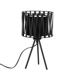 Easylight Schwarze Tischleuchte Metall H 35cm Doppelschirm< Schlafzimmer Lampen|Moderne Lampen