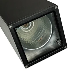 Metall Lampen|Feuchtraumleuchten*SU-MA Schwarze Wandlampe außen IP54 eckig 30cm Up Down