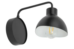 Sigma Schwarze Wandlampe Weiß Metall H:19 cm E27 stylisch< Wandleuchten|Küchenlampen