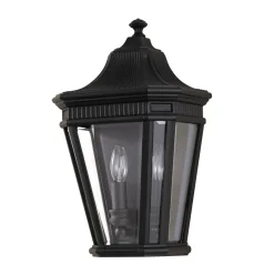 Außenleuchten Antik|Außenwandleuchten*Elstead Schwarze Wandleuchte Aluminium IP44 Rustikal E14