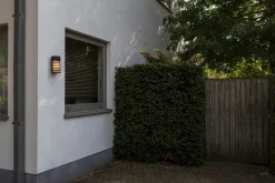 Metall Lampen|Fassadenstrahler*Eco-Light Schwarze Wandleuchte außen Aluminium H:24,3 cm IP54 E27