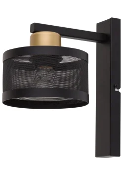 Wandleuchten|Küchenlampen*Sigma Schwarze Wandleuchte Metall Gold Akzent T:22 cm elegant