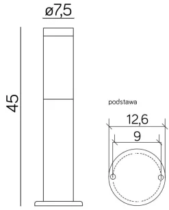 SU-MA Schwarze Wegeleuchte 45cm IP44 Außen E27< Moderne Außenleuchten|Wegeleuchten