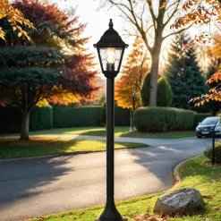 Elstead Schwarze Wegeleuchte wetterfest H:109cm LEADWORTH< Vintage Lampen|Rustikale Lampen