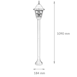 Elstead Schwarze Wegeleuchte wetterfest H:109cm LEADWORTH< Vintage Lampen|Rustikale Lampen