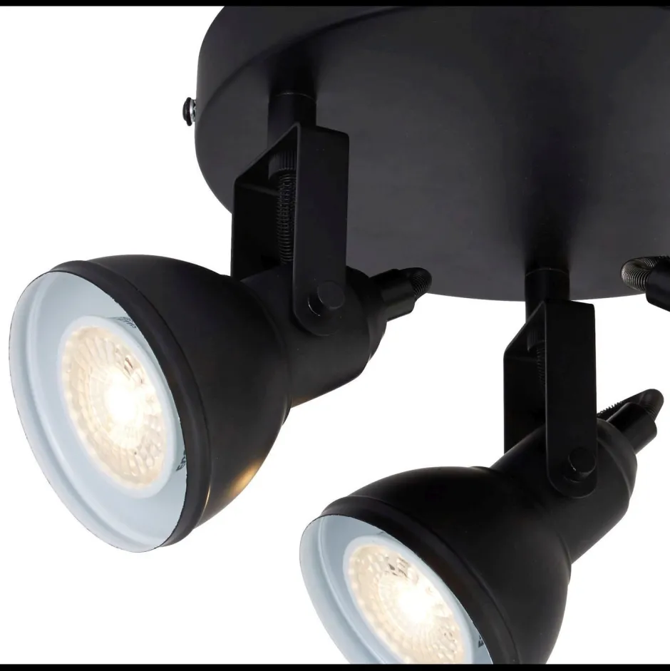 Searchlight Schwarzer Deckenspot Metall flexibel GU10 30 cm 3-flmg< Bürolampen|Wohnzimmerlampen