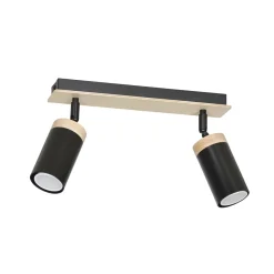 Emibig Schwarzer Deckenstrahler Holz Metall GU10 Wohnzimmer< Deckenleuchten|Flurlampen