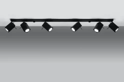 Wohnzimmerlampen|Moderne Lampen*Sollux Schwarzer Deckenstrahler FALERIA 120 cm lang 6x GU10