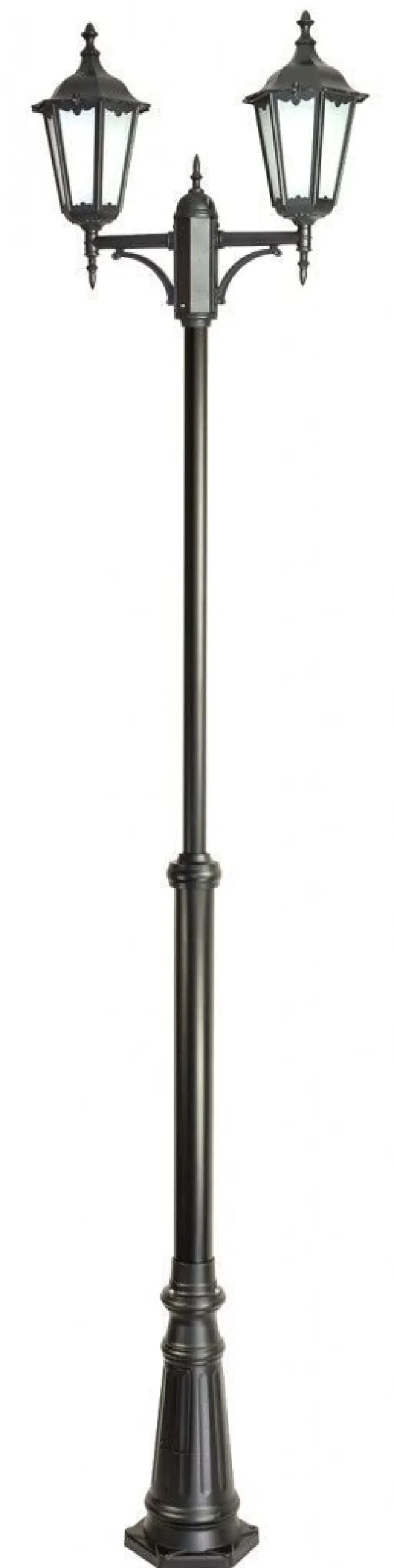 Außenleuchten Antik|Gartenlaternen*SU-MA Schwarzer Kandelaber DILSEN 195-295cm Rustikal