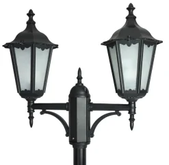 Außenleuchten Antik|Gartenlaternen*SU-MA Schwarzer Kandelaber DILSEN 195-295cm Rustikal