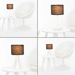 Lampenschirme*Easylight Schwarzer Lampenschirm Stoff für E14 Tischlampe